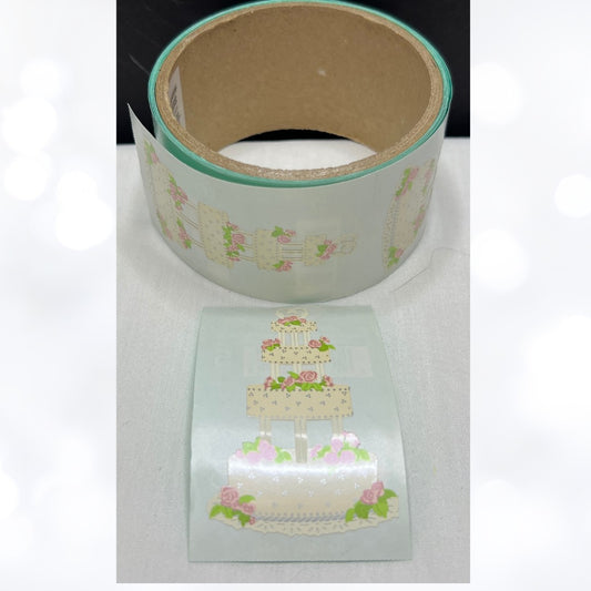 Mrs Grossman's WEDDING CAKE Shower Vintage Stickers Roll 30 Sheets