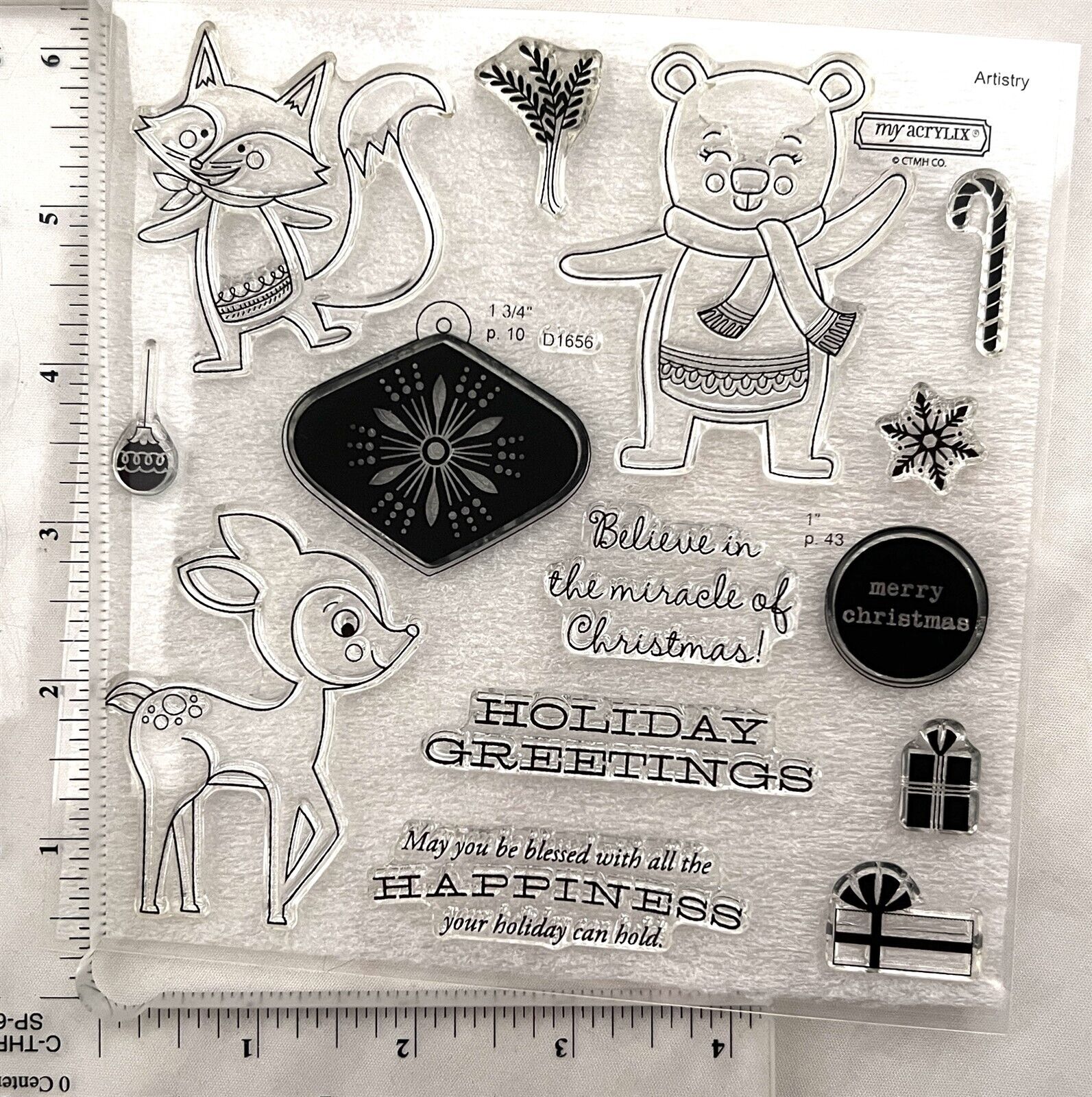 CTMH MIRACLE OF CHRISTMAS Bear Reindeer Fox Animals Holiday Rubber Stamps Set