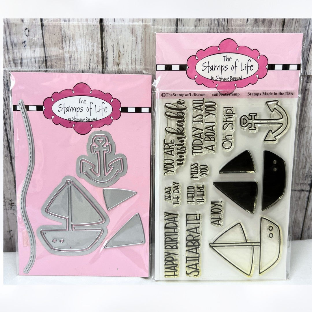The Stamps of Life SAILBOAT Boat Sailor Rubber Stamps Dies