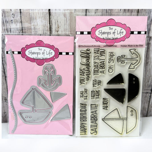 The Stamps of Life SAILBOAT Boat Sailor Rubber Stamps Dies