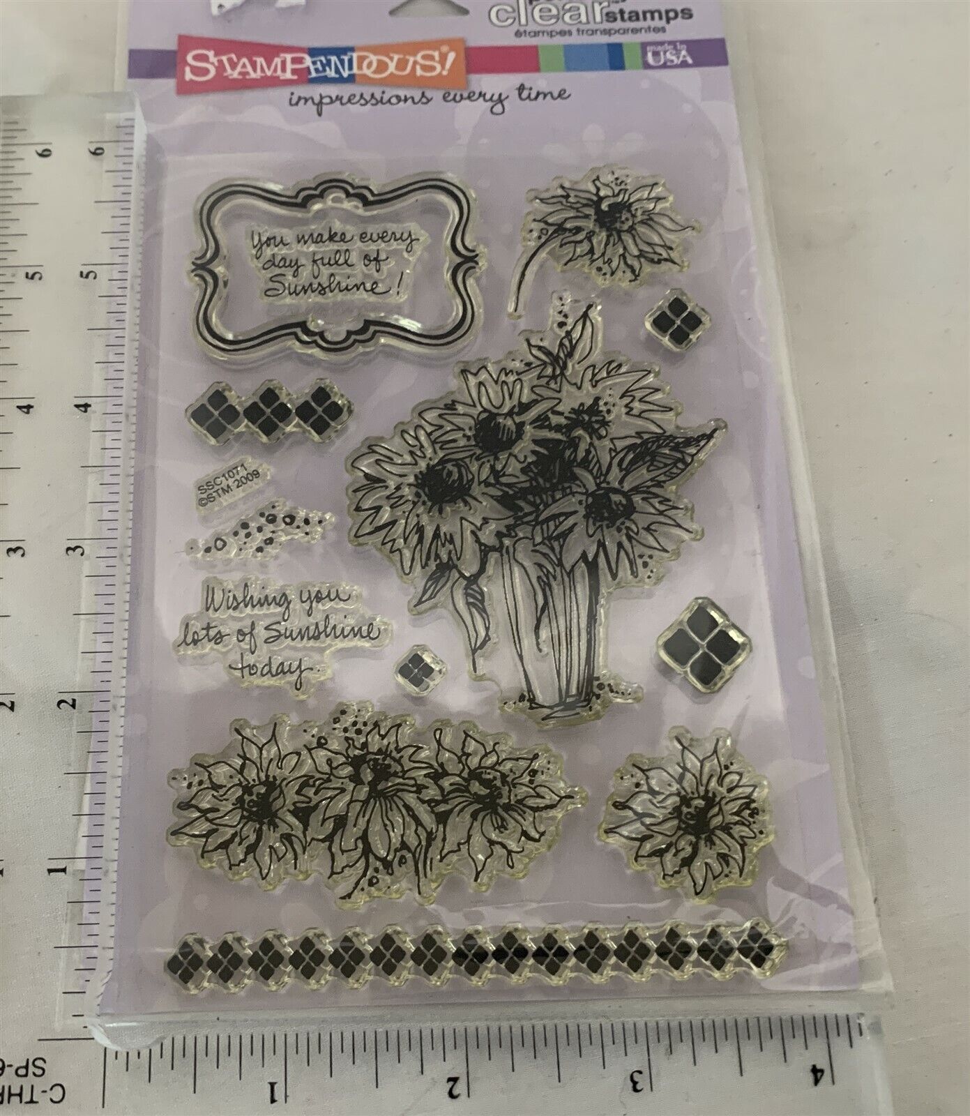 Stampendous SUNFLOWER BOUQUET Autumn Fall Flowers Rubber Stamps Set