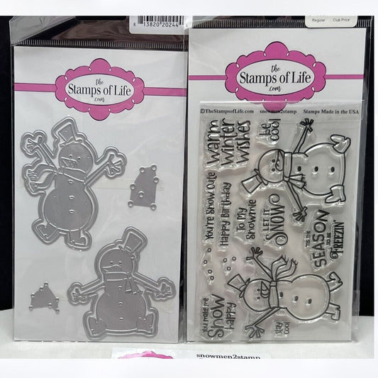 The Stamps of Life SNOWMAN Snowmen Christmas Holiday Rubber Stamps Dies