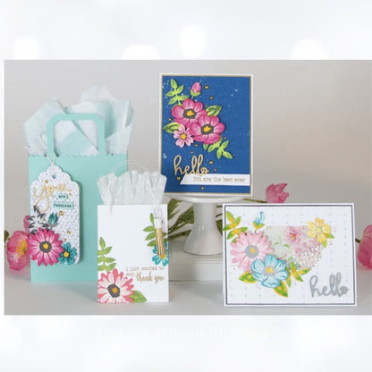 Spellbinders LAYERED BLOOMS Colorful Flowers Small Dies of the Month Set of 2