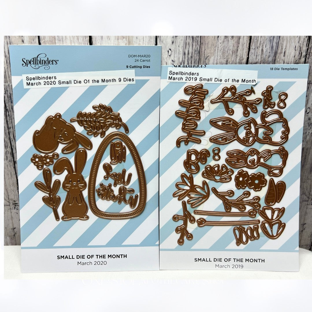 Spellbinders EASTER Carrot Hop into Spring Bunny Rabbits Small Dies of the Month