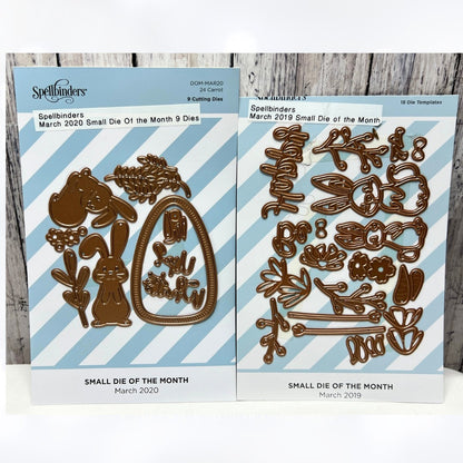 Spellbinders EASTER Carrot Hop into Spring Bunny Rabbits Small Dies of the Month