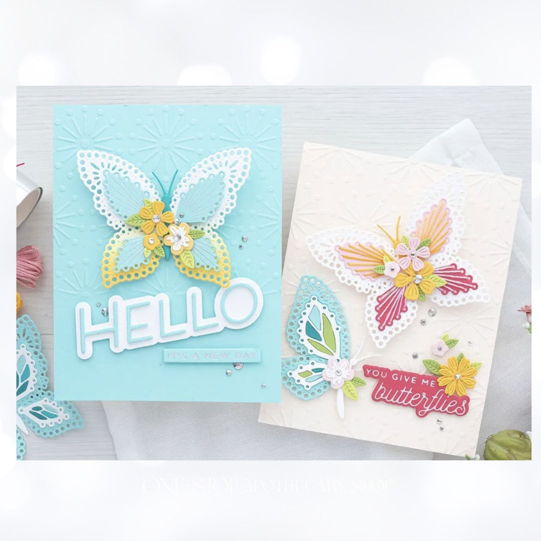 Spellbinders STITCHED GLIMMER BUTTERFLIES Hot Foil Plate of the Month May 2022
