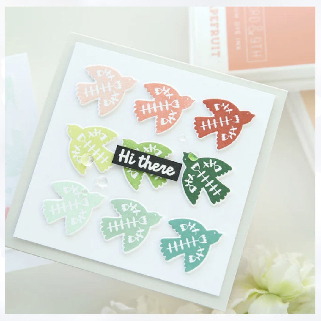 Concord & 9th FEATHERED FRIENDS Birds Turnabout Rubber Stamps Dies