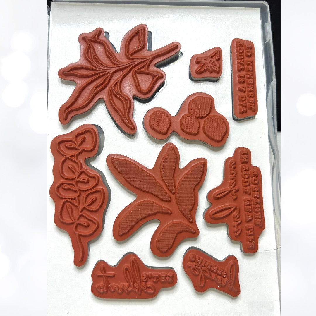 Stampin Up SPLENDID THOUGHTS Stems Rubber Stamps Dies