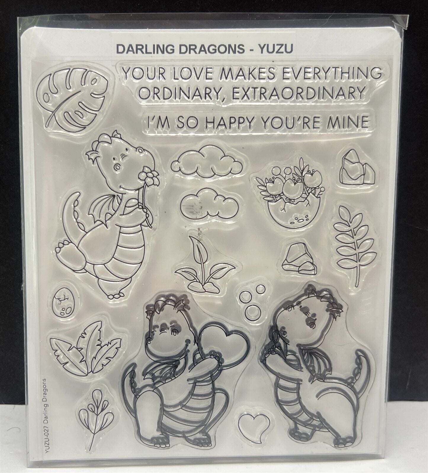 My Favorite Things DARLING DRAGONS Love Yuzu Rubber Stamps Set