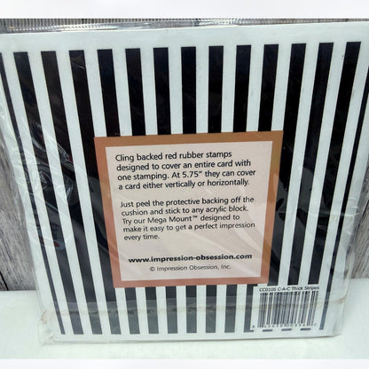 Impression Obsession COVER A CARD Music Notes Chainlink Stripes Rubber Stamps 