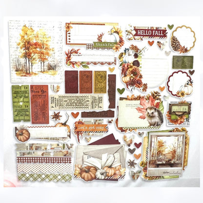 Simple Stories VINTAGE AUTUMN BREEZE Fall 12x12 Kit Paper Ephemera Collection
