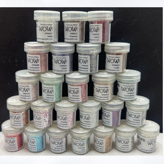 WOW SPARKLES Craft Art Glitter 0.5oz Lot of 25