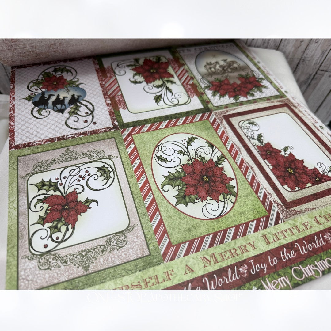 Heartfelt Creations SPARKLING POINSETTIA Christmas 12x12 Paper Collection Rare