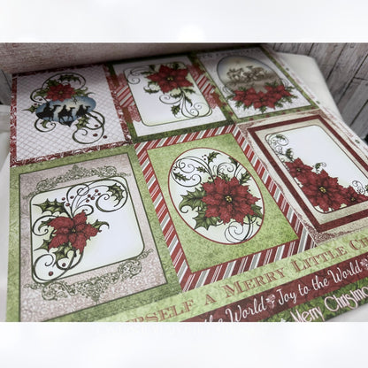 Heartfelt Creations SPARKLING POINSETTIA Christmas 12x12 Paper Collection Rare