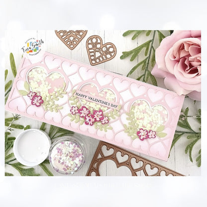 Spellbinders KALEIDOSCOPE HEARTS Slimline Large Dies of the Month Jan 2021