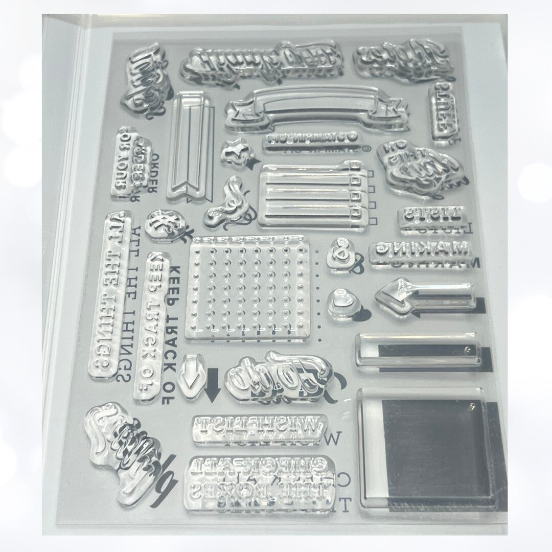 Stampin Up MAKING PLANS Journal Planner Rubber Stamps