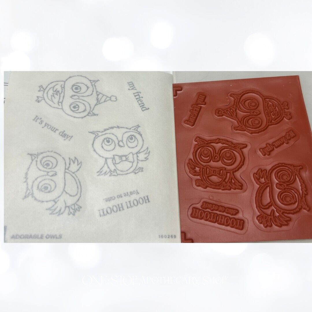 Stampin Up ADORABLE OWLS Birds Rubber Stamps