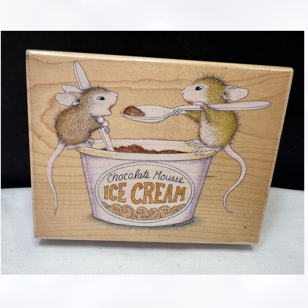 House Mouse CHOCOLATE MOUSSE Ice Cream Mice Rubber Stamp