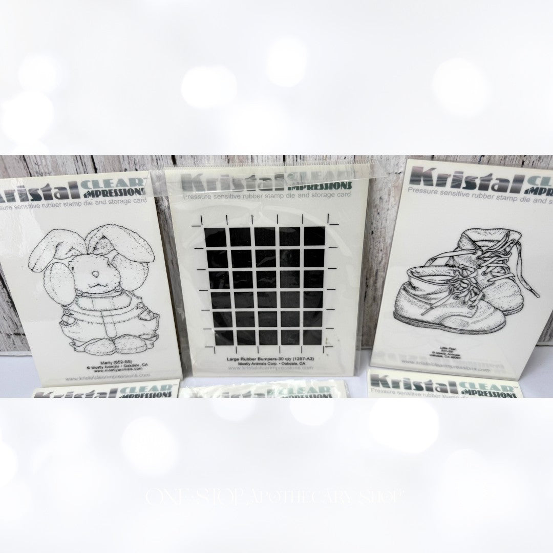Kristal Clear Impressions BABY BUNNY Shoes Birthday Unmounted Red Rubber Stamps