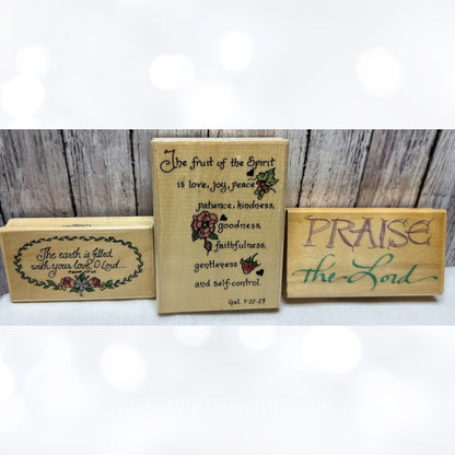 Uptown RELIGIOUS Praise Lord Bible Journaling Rubber Stamps Lot of 3