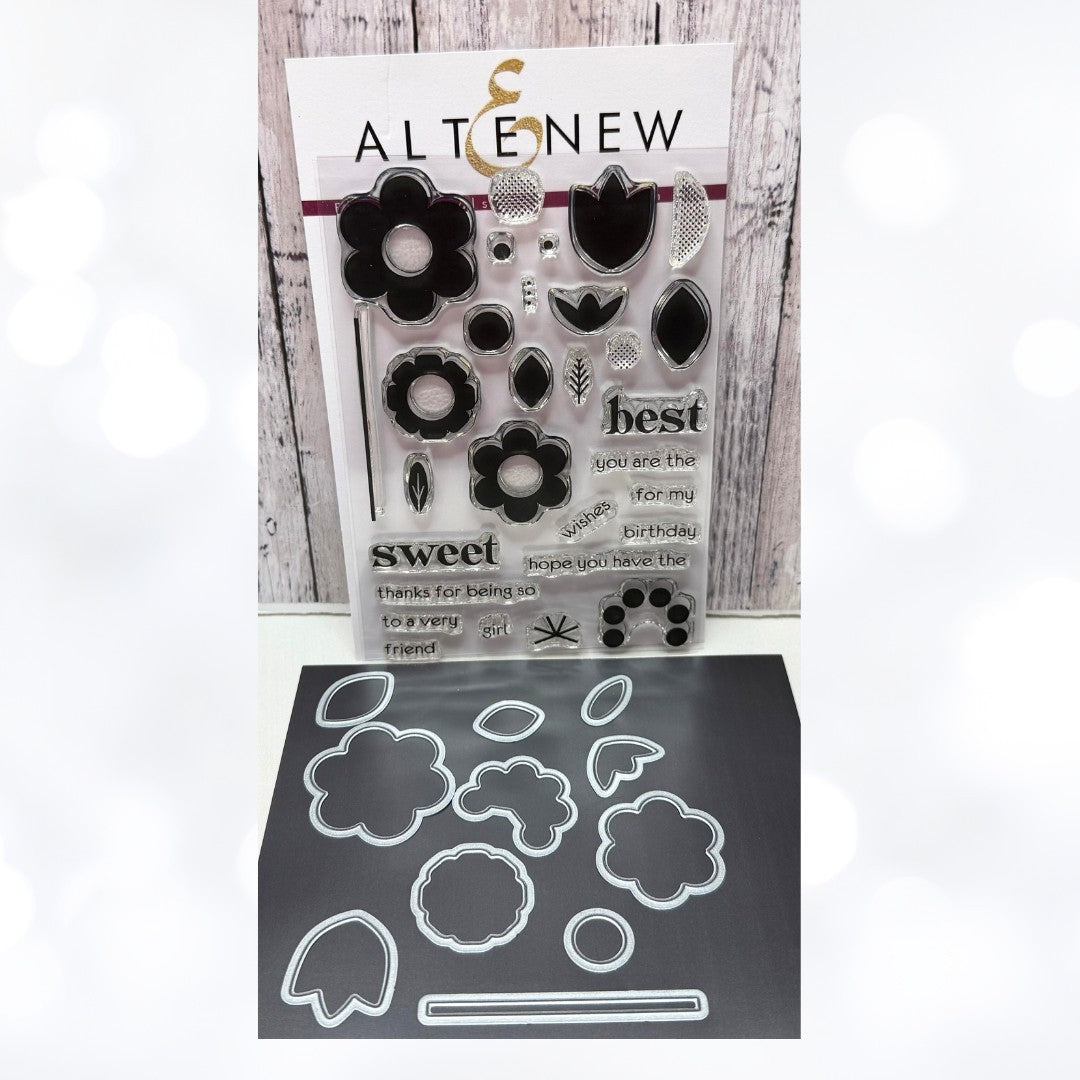 Altenew FOLKSY FLORALS Flowers Rubber Stamps Dies