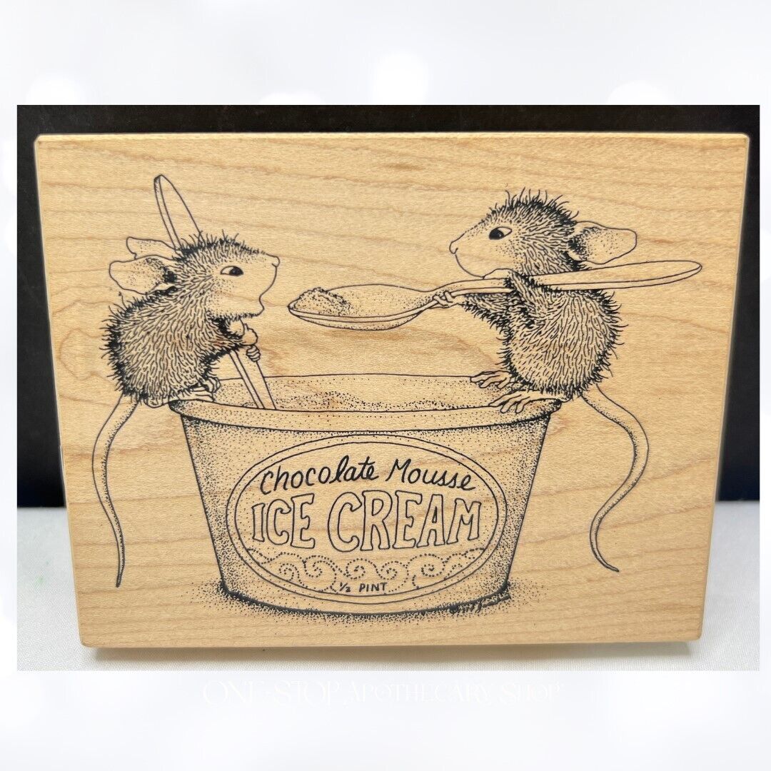 House Mouse CHOCOLATE MOUSSE Ice Cream Rubber Stamp