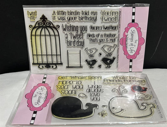 Stamps of Life BIRD CAGE Whale Ocean Sea Rubber Stamps Sets AS IS**