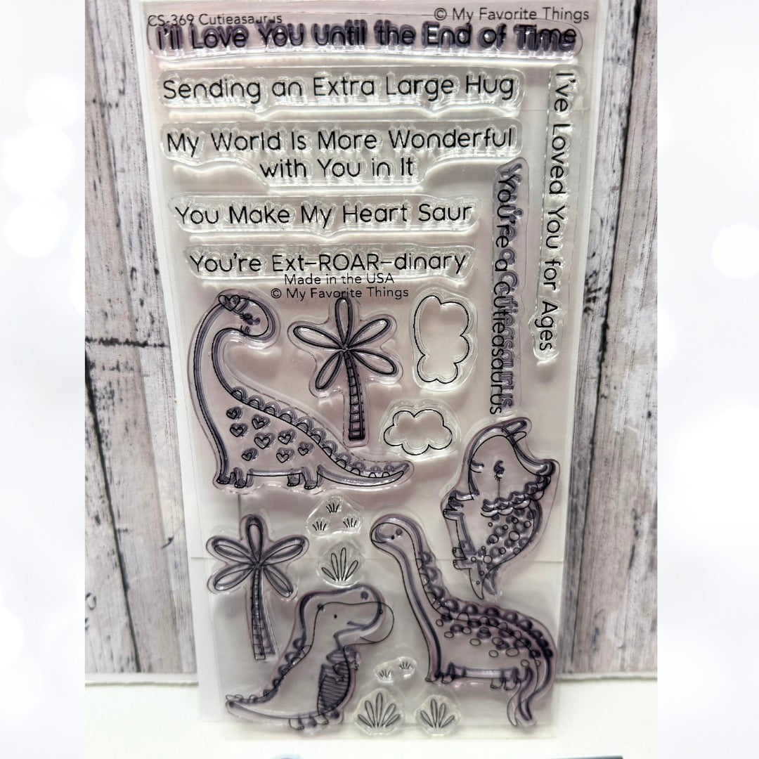 My Favorite Things CUTIEASAURUS Dinosaurs Dinos Rubber Stamps Dies