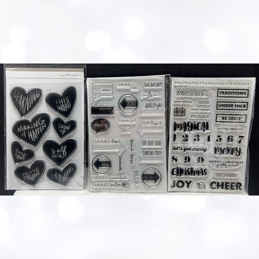 Ali Edwards KS PLANNER Hearts Summer Journal  4x6 Rubber Stamps Lot of 3