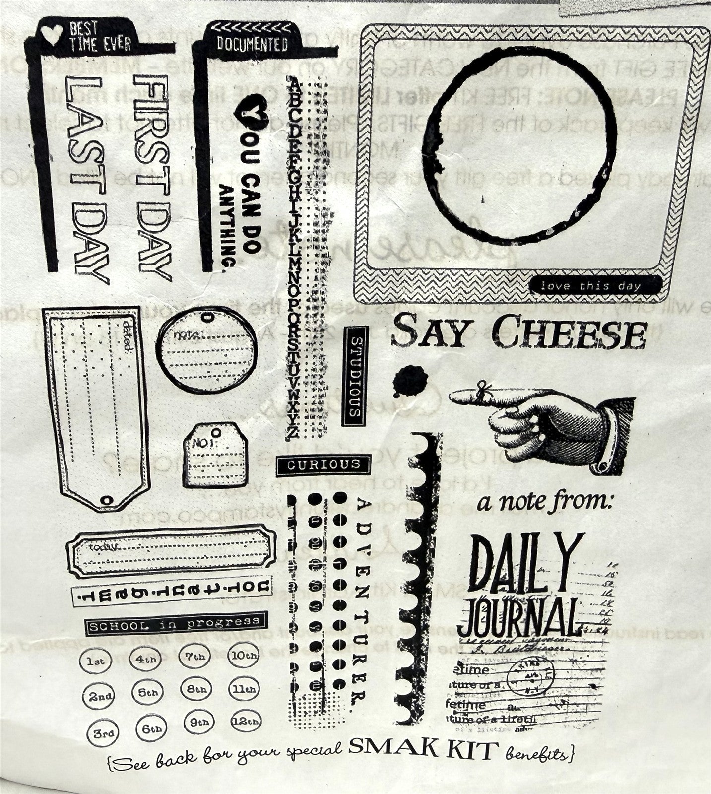 Unity Stamps YOU CAN DO ANYTHING Mixed Media Planner Journal Rubber Stamps