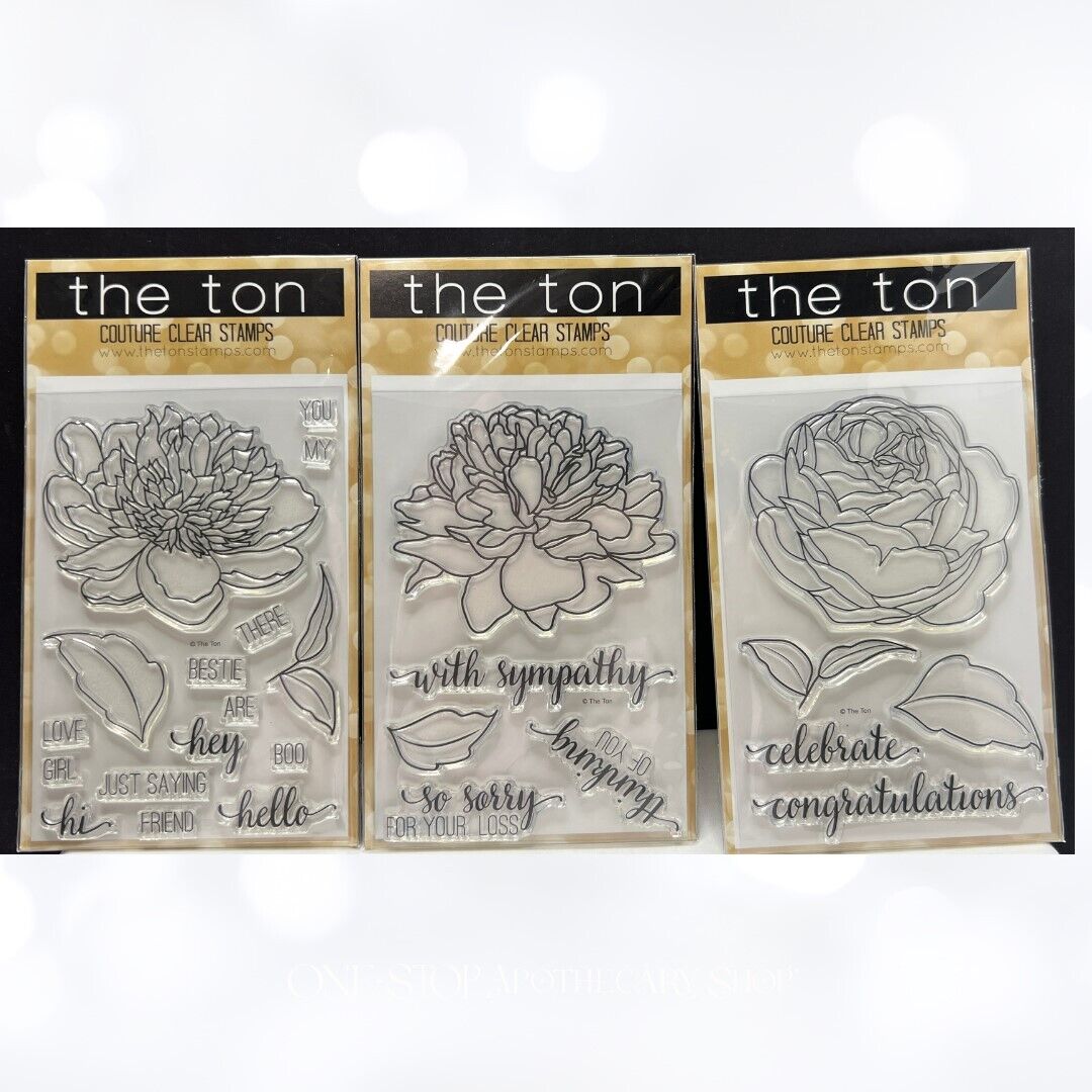 The Ton FLOWERS Floral 4x6 Rubber Stamps Lot of 3