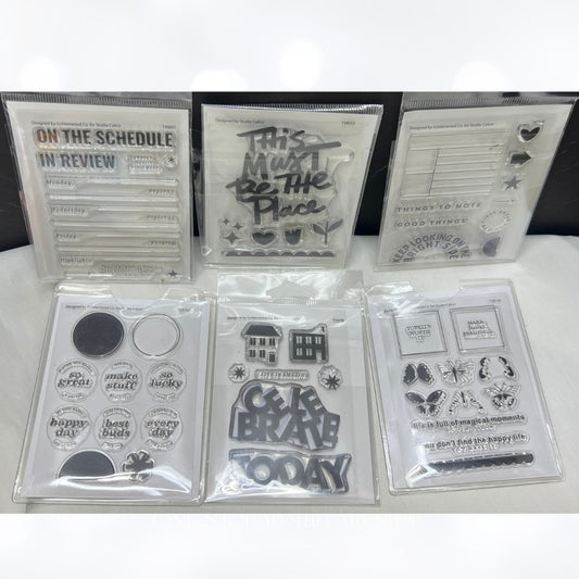 Studio Calico PLANNER Schedule Notes Journal 3x4 Rubber Stamps Lot of 6