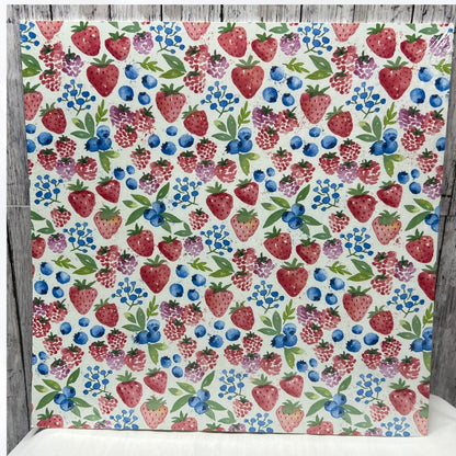 Stampin Up BERRY DELIGHTFUL Fruit Strawberry 12x12 DSP Cardstock Paper 12 Sheets