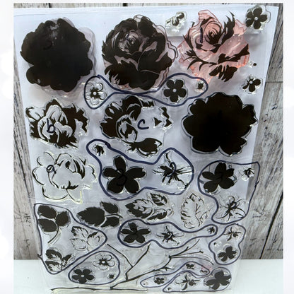Altenew VINTAGE FLOWERS Floral 6x8 Rubber Stamps Dies