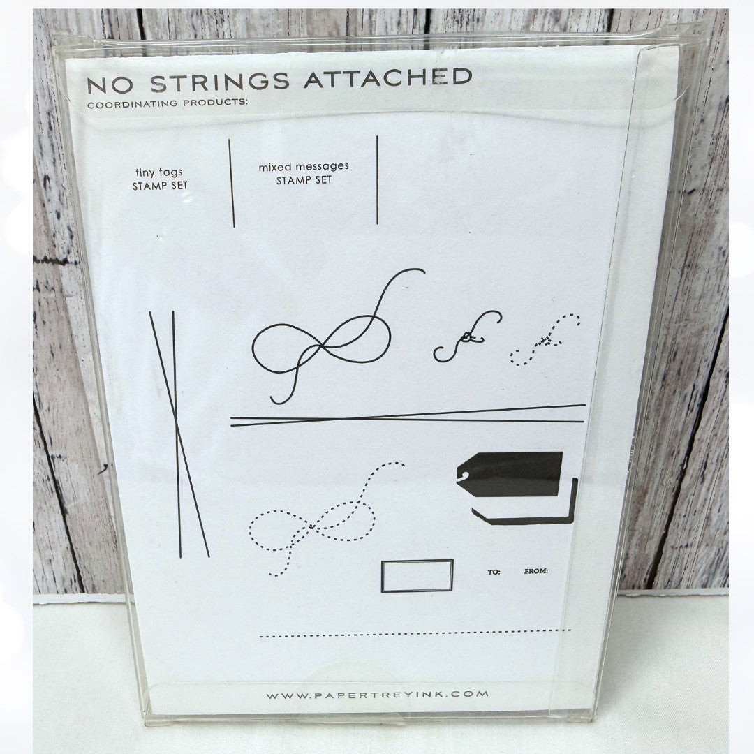 Papertrey Ink NO STRINGS ATTACHED Tags Bows Rubber Stamps