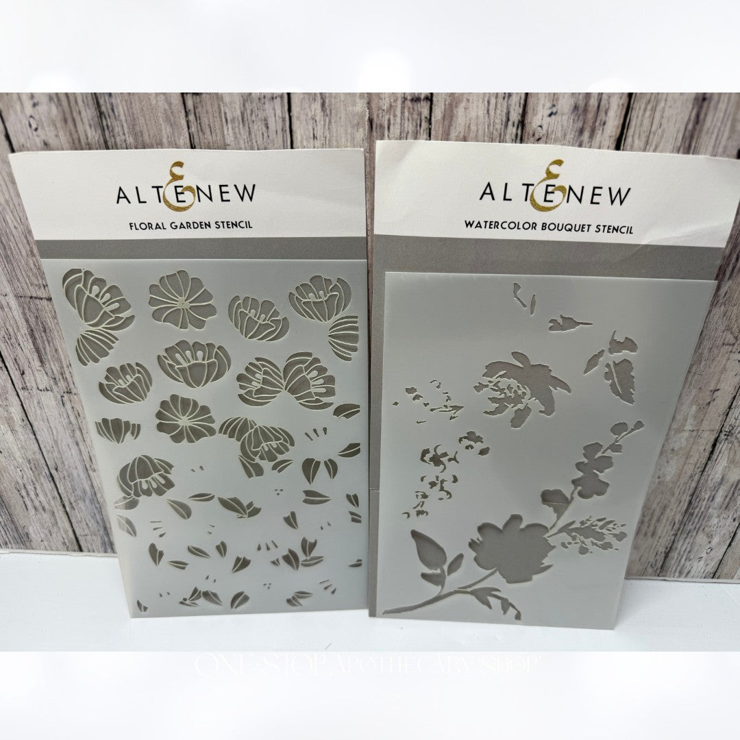 Altenew Watercolor Bouquet Floral Garden Spring Layering Stencils Lot of 4