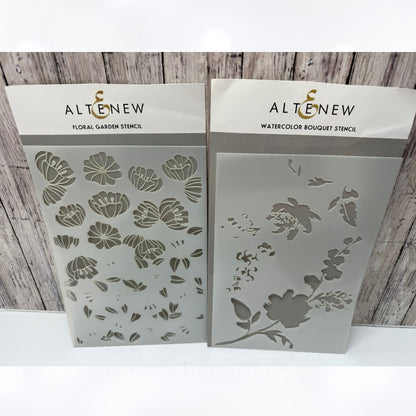 Altenew Watercolor Bouquet Floral Garden Spring Layering Stencils Lot of 4