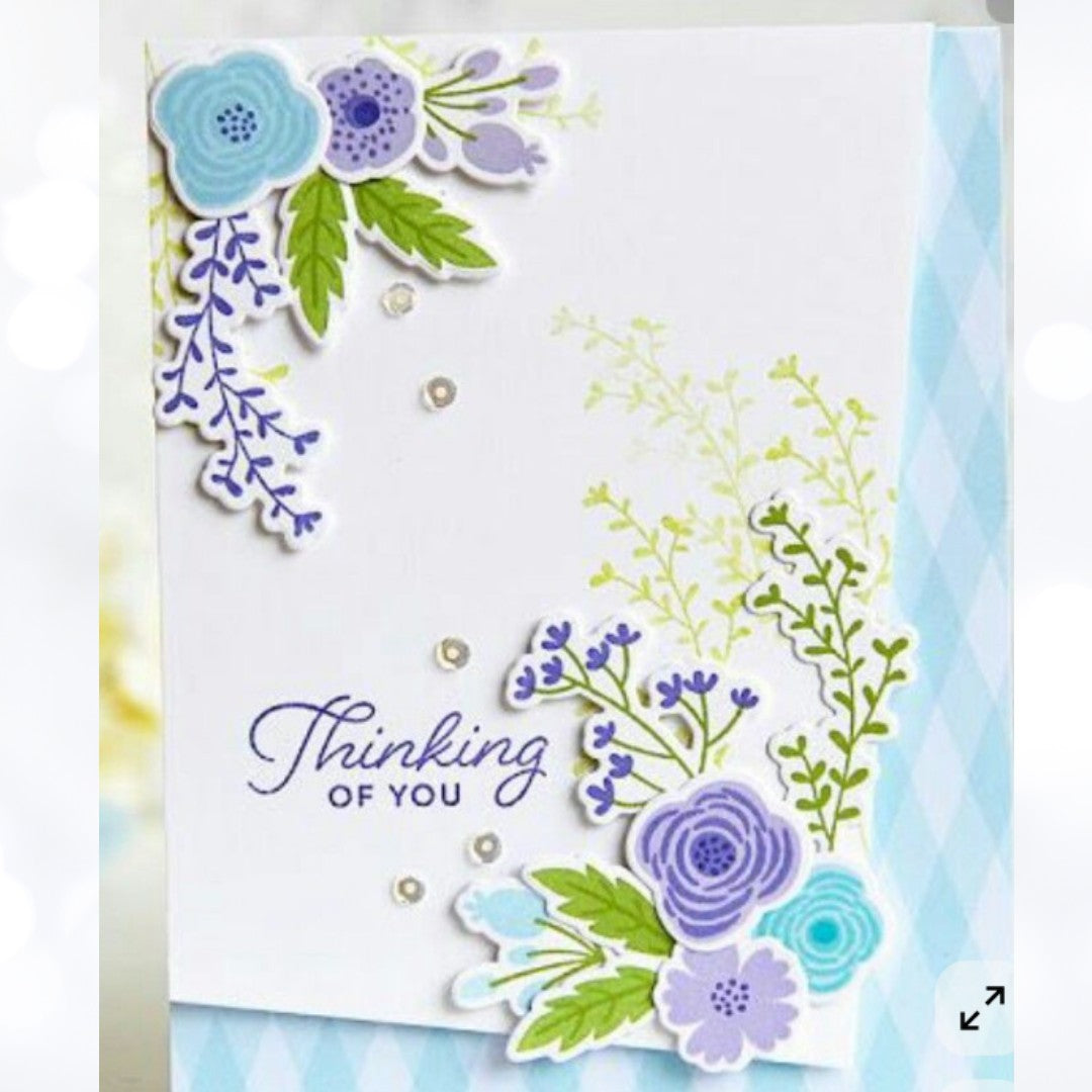 My Favorite Things BEAUTIFUL BLOOMS Flowers Vase Rubber Stamps Dies