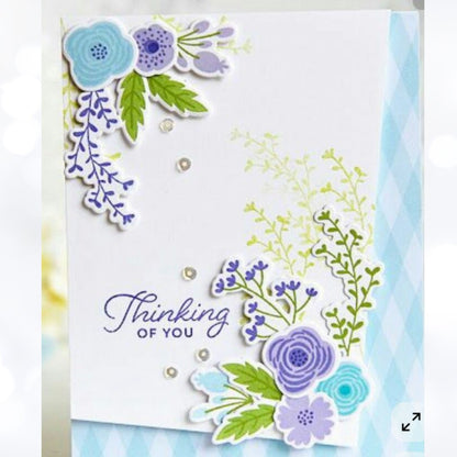 My Favorite Things BEAUTIFUL BLOOMS Flowers Vase Rubber Stamps Dies