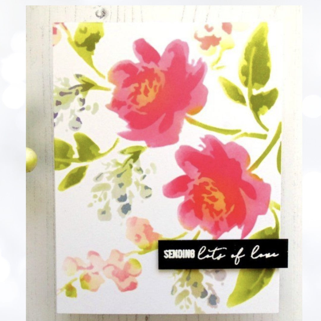 Altenew Watercolor Bouquet Floral Garden Spring Layering Stencils Lot of 4