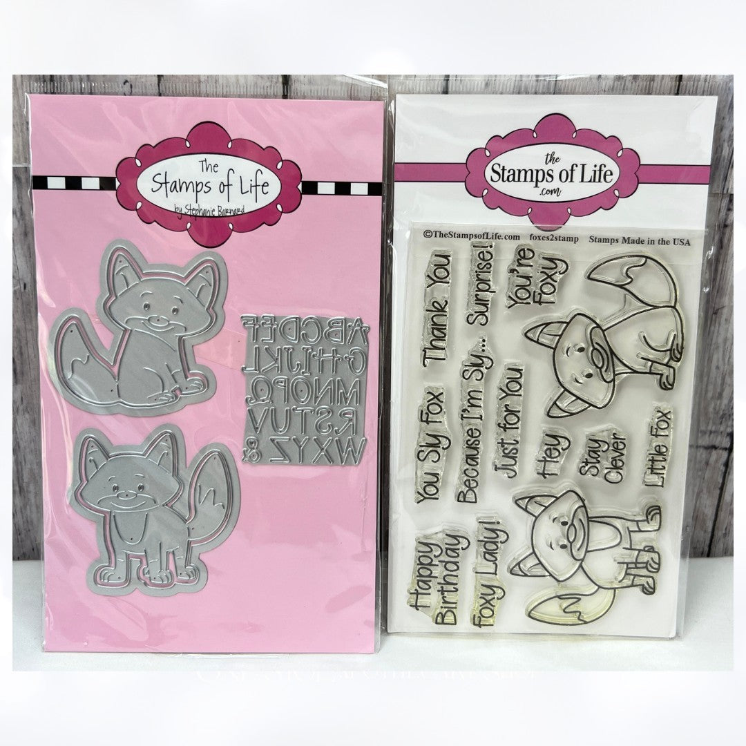 The Stamps of Life FOXES Fox Funny Animals Rubber Stamps Dies