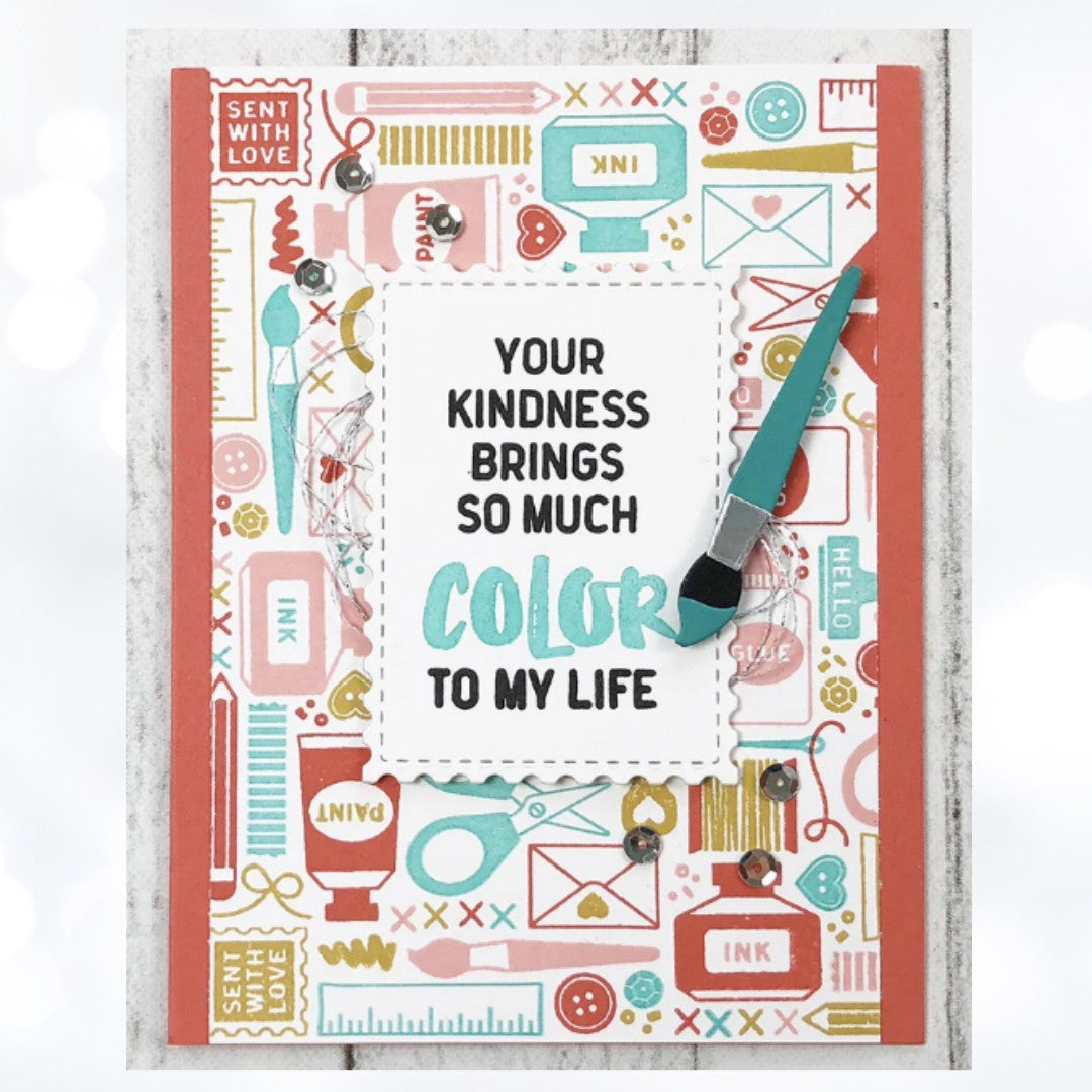Concord & 9th CRAFTY TURNABOUT Dotted Fill In Background Rubber Stamps