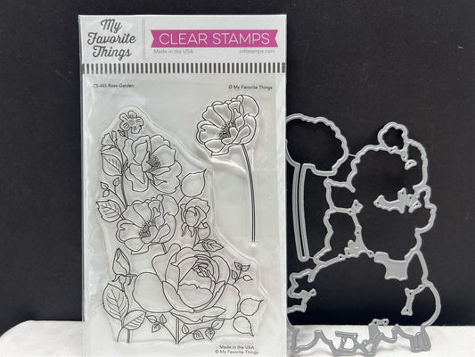 My Favorite Things ROSE GARDEN Floral Flowers Rubber Stamps Dies