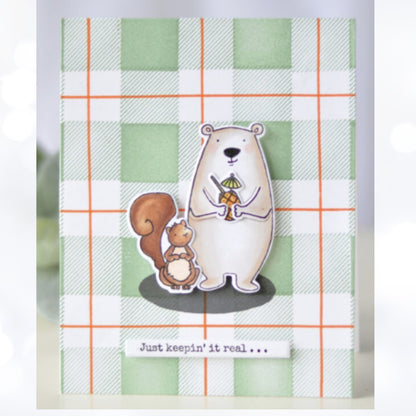 Ellen Hutson PLAID MAKER Strands Pattern Rubber Stamps Die