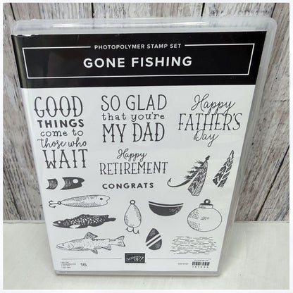 Stampin Up GONE FISHING Fish Fathers Day Dad Rubber Stamps