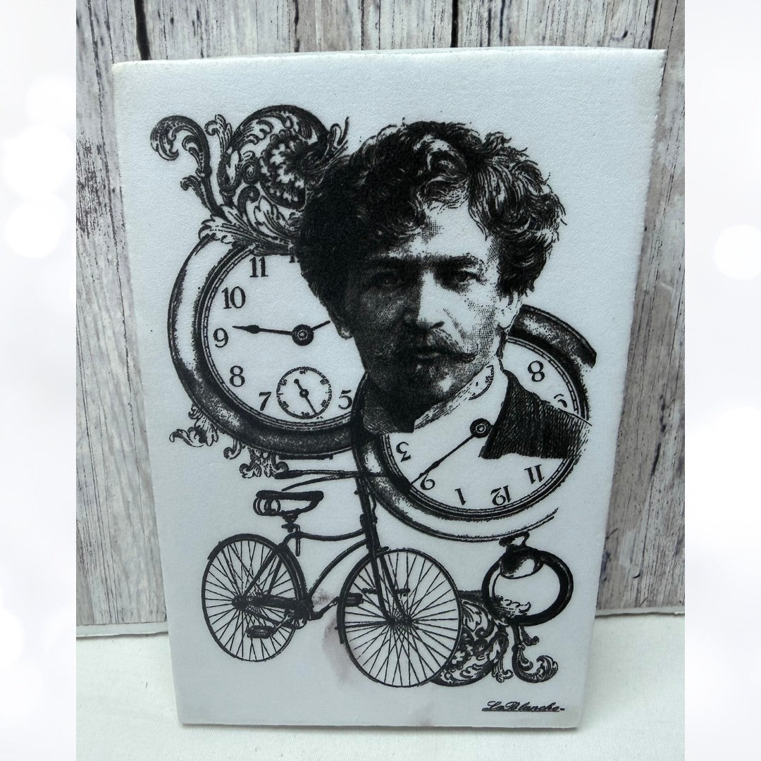 LaBlanche CLOCKS Bicycle Mixed Media Collage Rubber Stamp