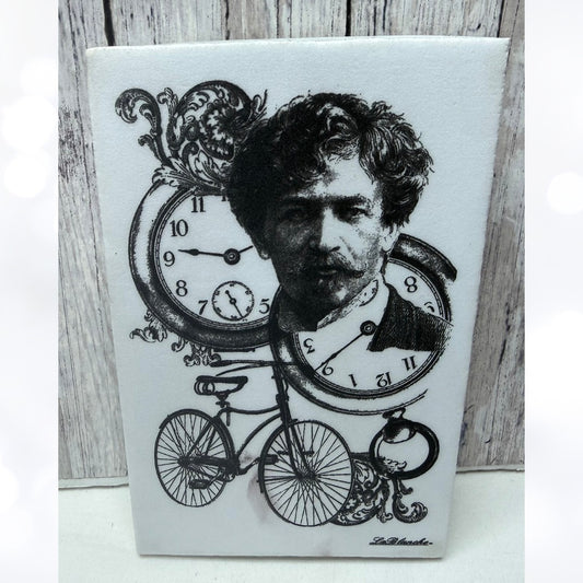 LaBlanche CLOCKS Bicycle Mixed Media Collage Rubber Stamp
