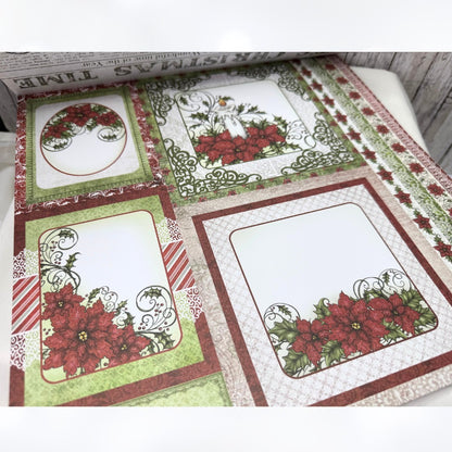 Heartfelt Creations SPARKLING POINSETTIA Christmas 12x12 Paper Collection Rare