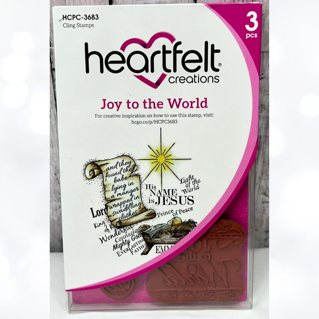 Heartfelt Creations JOY TO THE WORLD Nativity Christmas Religious Rubber Stamps