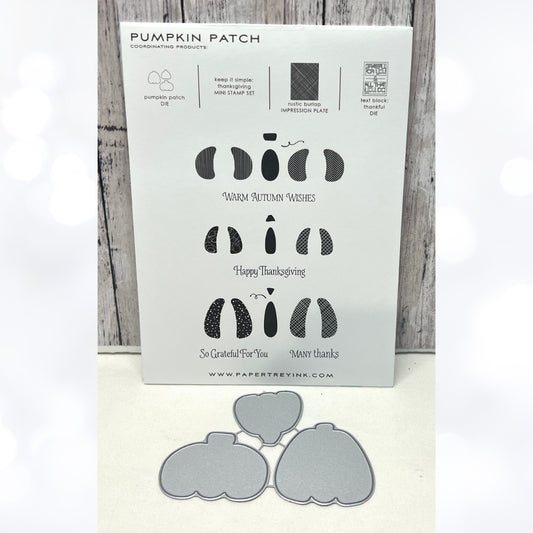 Papertrey Ink PUMPKIN PATCH Fall Autumn Rubber Stamps Dies Rare